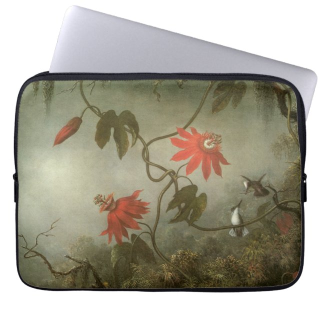 Passion Flowers and Hummingbirds by Martin J Heade Laptop Sleeve (Front)