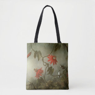 Passion Flowers and Hummingbirds by Martin J Heade Tote Bag