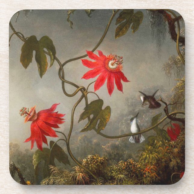 Passion Flowers with Hummingbirds Heade Coaster (Front)