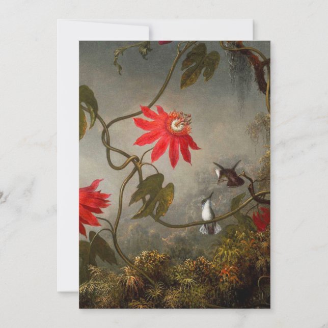 Passion Flowers with Hummingbirds Heade Invitation (Front)