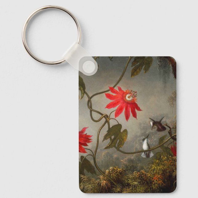 Passion Flowers with Hummingbirds Heade Key Ring (Front)