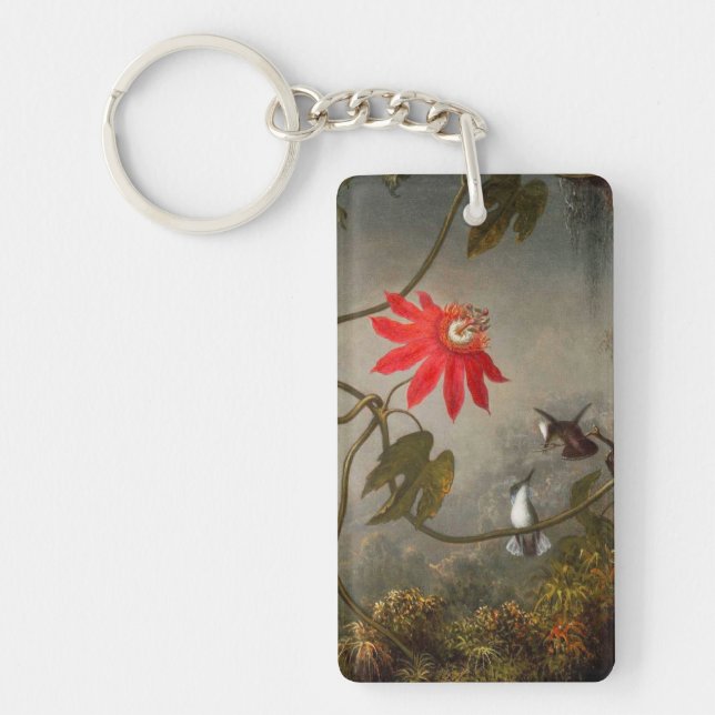 Passion Flowers with Hummingbirds Heade Key Ring (Front)