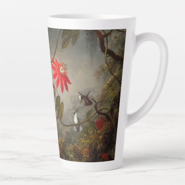 Passion Flowers with Hummingbirds Heade Latte Mug (Right)