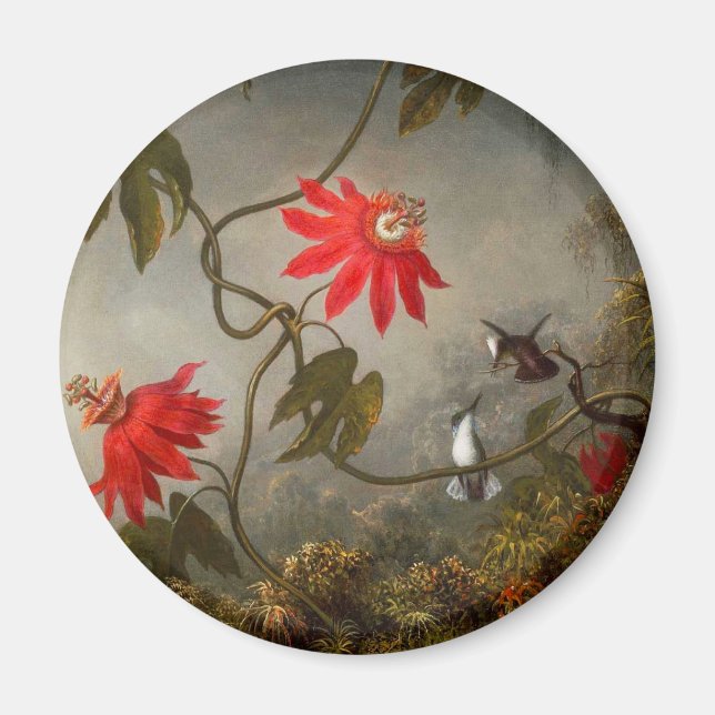 Passion Flowers with Hummingbirds Heade Magnet (Front)