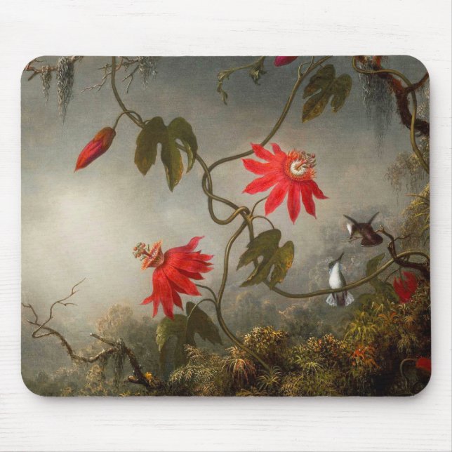 Passion Flowers with Hummingbirds Heade Mouse Pad (Front)
