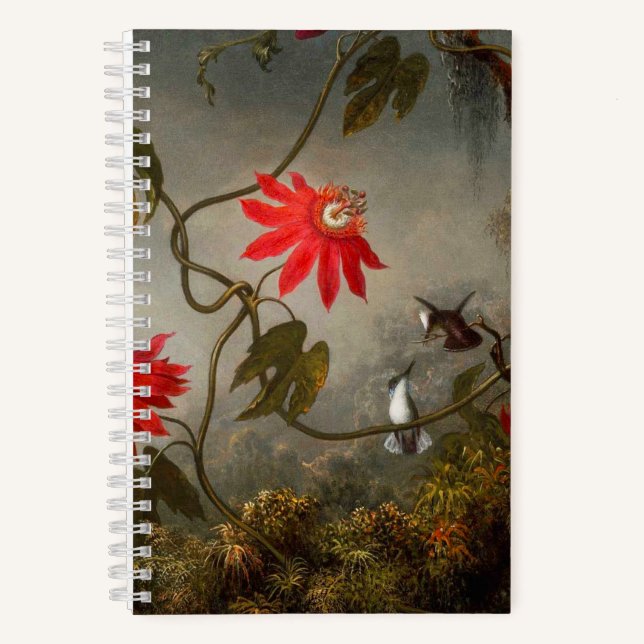 Passion Flowers with Hummingbirds Heade Notebook (Front)
