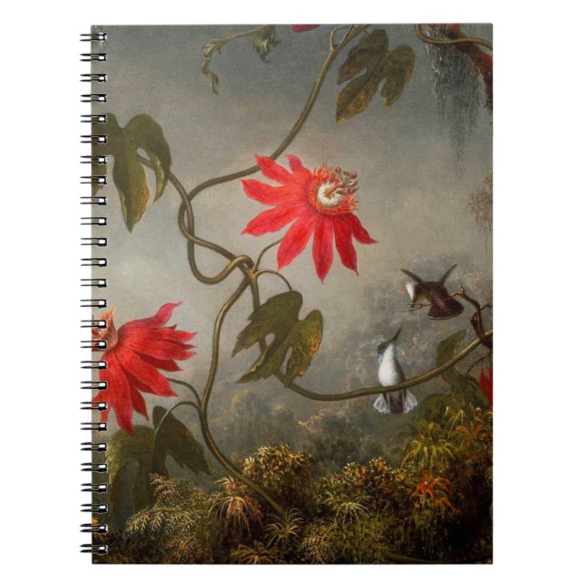 Passion Flowers with Hummingbirds Heade Notebook (Front)