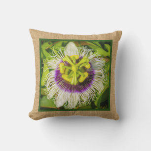 Passion Fruit Flower Hawaiian Reversible Outdoor Outdoor Cushion