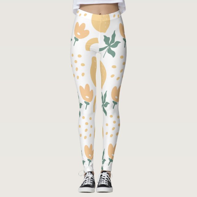 Passion Fruit Flower Leggings (Front)