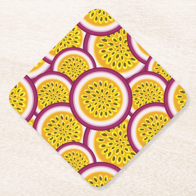 Passion fruit slices paper coaster (Front)