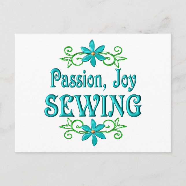 Passion Joy Sewing Postcard (Front)
