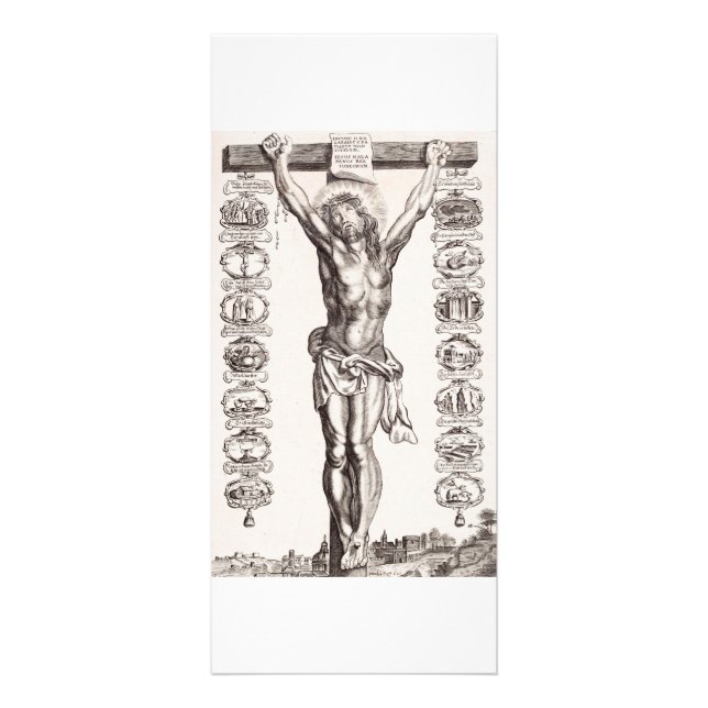 Passion of Jesus crucifixion of Christ Rack Card (Front)