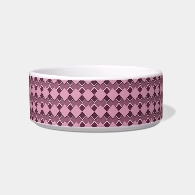 Passion Pink Square and Diamond Chequered Pattern Bowl (Front)