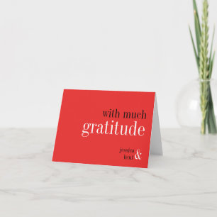 Passion red black typography modern thank you note