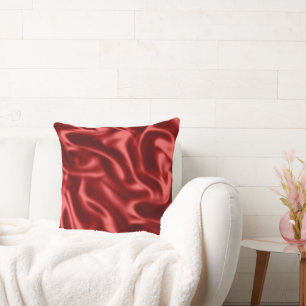Passion Red Faux Satin Wedding Cushion