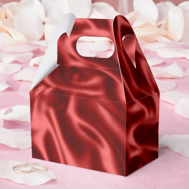 Passion Red Faux Satin Wedding Favour Box (Wedding)
