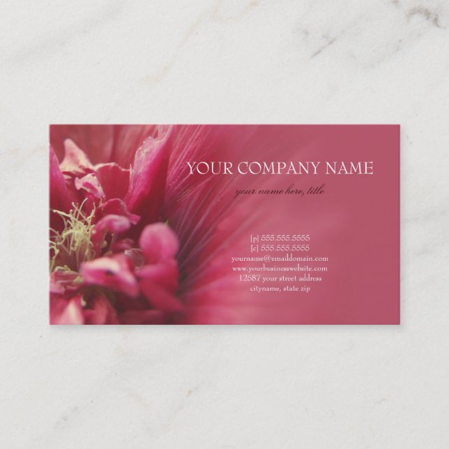Passion Red Flower Business Card (Front)