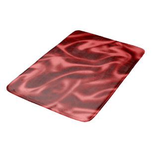 Passion Red Romantic Faux Satin  Bath Mat
