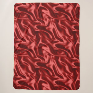 Passion Red Romantic Faux Satin Sherpa Blanket