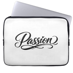Passion Script   Elegant Minimalist Typography Laptop Sleeve