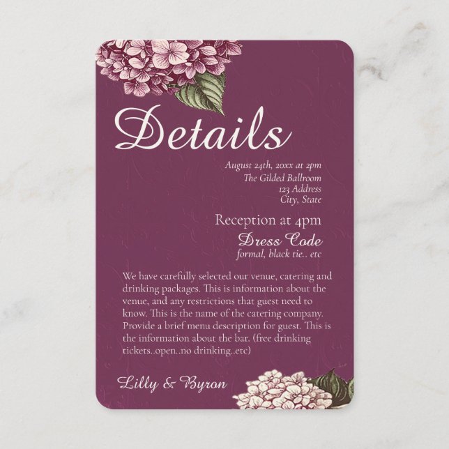 PASSION | Wedding Detail Invite (Front)