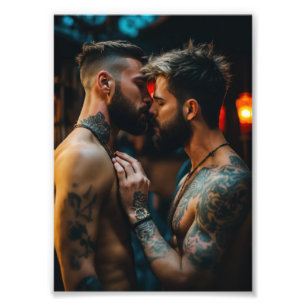 Passionate Connection – Intimate Tattooed Art for  Photo Print