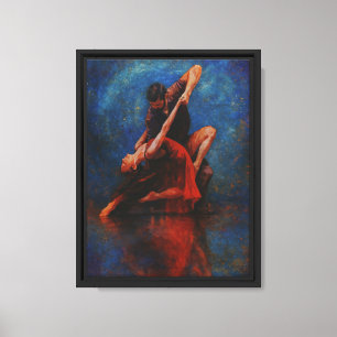 Passionate Couple Dance Abstract Canvas Art Print