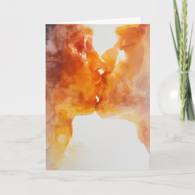 Passionate Encounter in Warm Hues Card (Front)