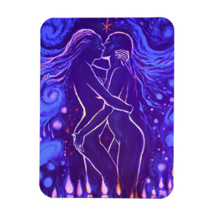 Passionate lesbian kiss  magnet