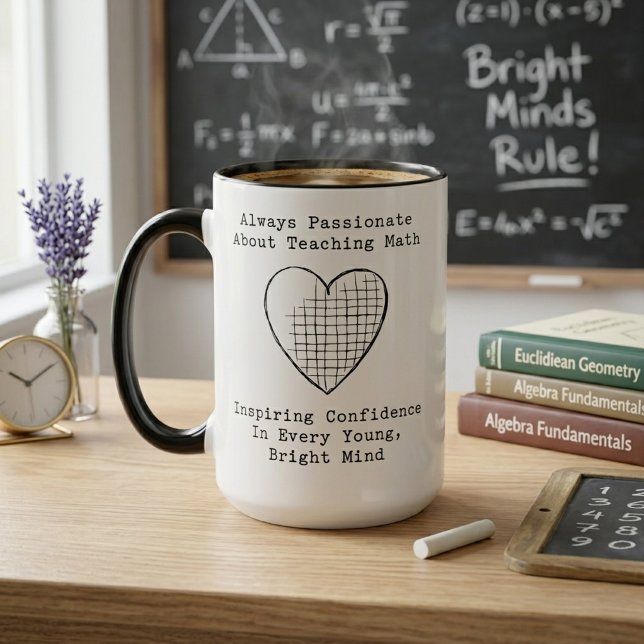 Passionate Math Teacher: Inspiring Young Minds Mug (Creator Uploaded)