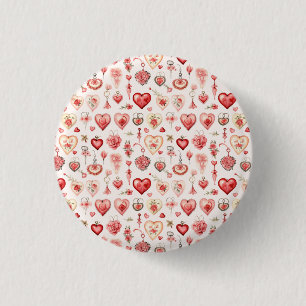 Passionate Palette: Valentine Embellishments 3 Cm Round Badge