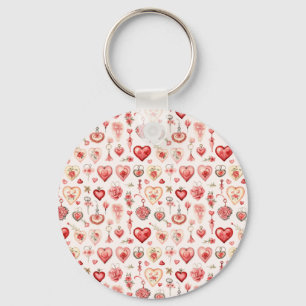 Passionate Palette: Valentine Embellishments Key Ring
