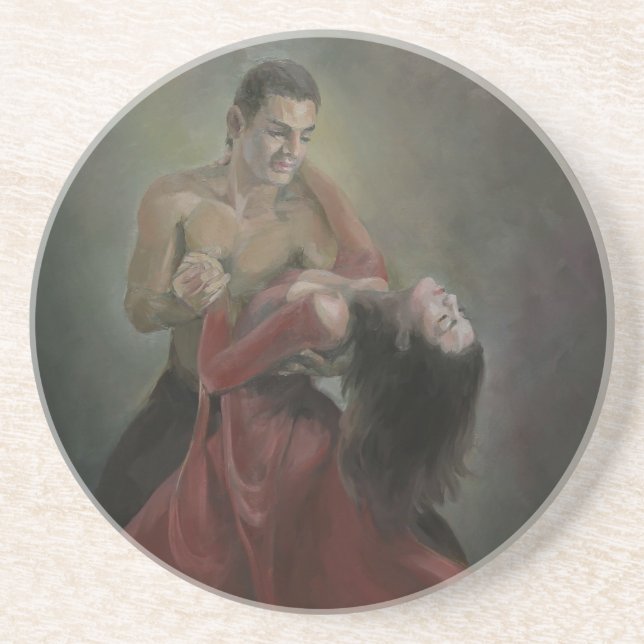 Passionate Paso Doble Sandstone Coaster (Front)