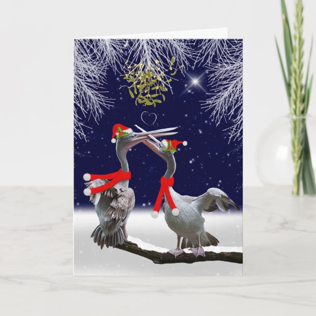 Passionate Pelicans Christmas Card (Front)