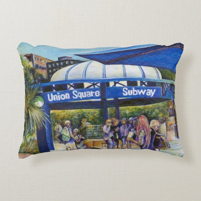 Passionate People Playing in the Park, NYC Decorative Cushion (Front)