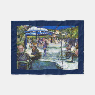 Passionate People Playing in the Park, NYC Fleece Blanket
