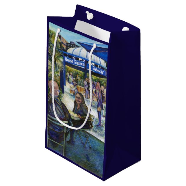 Passionate People Playing in the Park, NYC Small Gift Bag (Front Angled)