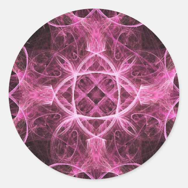 Passionate Pink Fractal Stickers (Front)