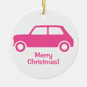 Passionate Pink Mini Cooper Ornament - Personalize