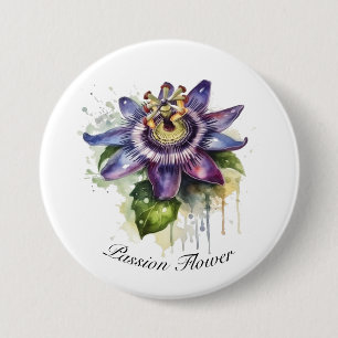 Passionate Purple Passion Flower 7.5 Cm Round Badge