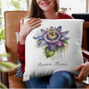 Passionate Purple Passion Flower Cushion