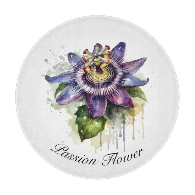 Passionate Purple Passion Flower Cutting Board (Front)