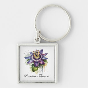 Passionate Purple Passion Flower Key Ring