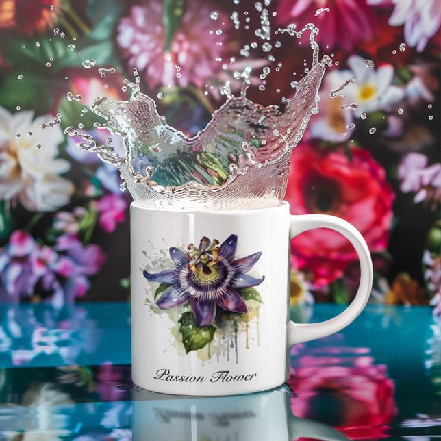 Passionate Purple Passion Flower Large Coffee Mug (Creator Uploaded)