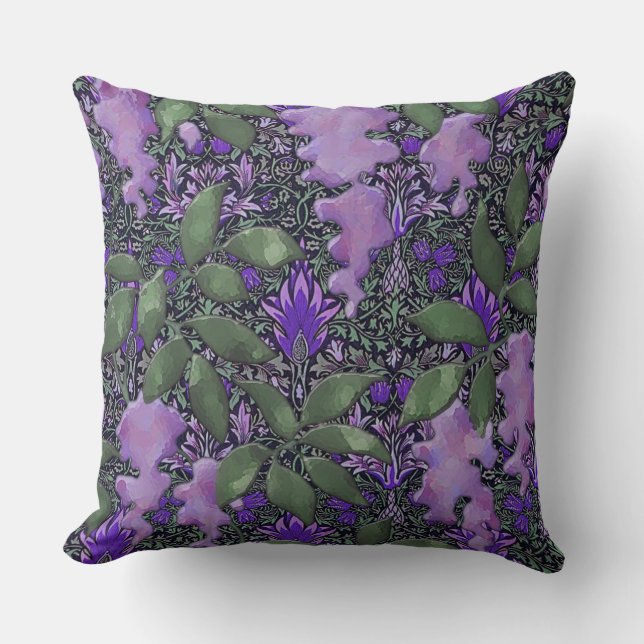 Passionate Purple Wisteria Jungle Cushion (Front)