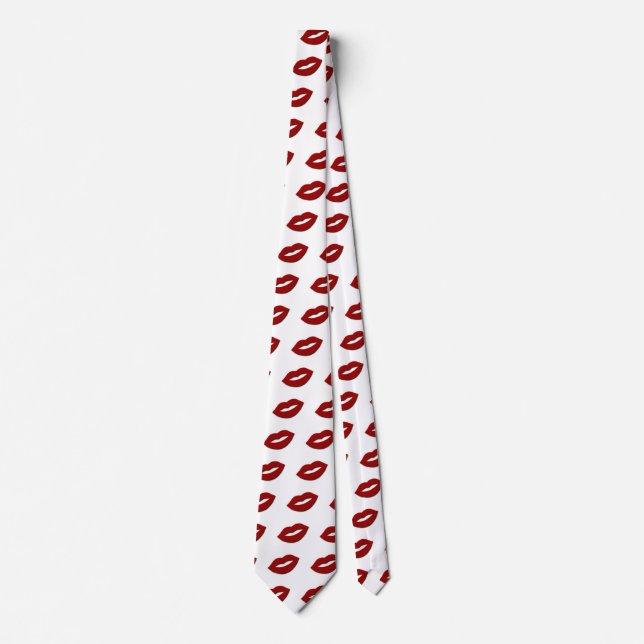 Passionate Red Valentine Lips Tie (Front)