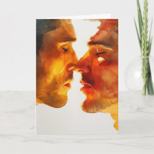 Passionate Watercolor Embrace Card