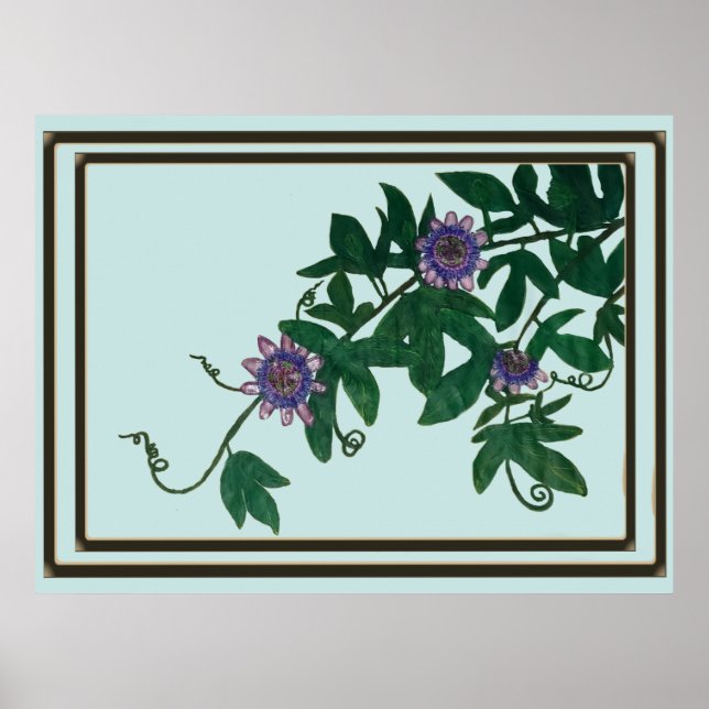 Passionflower Vine Print,  Poster (Semi-Gloss) (Front)
