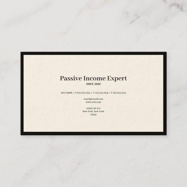 Passive Income Expert Business Card (Front)