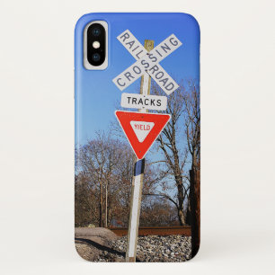 Passive Railroad Crossing With Yield Sign iPhone X Case